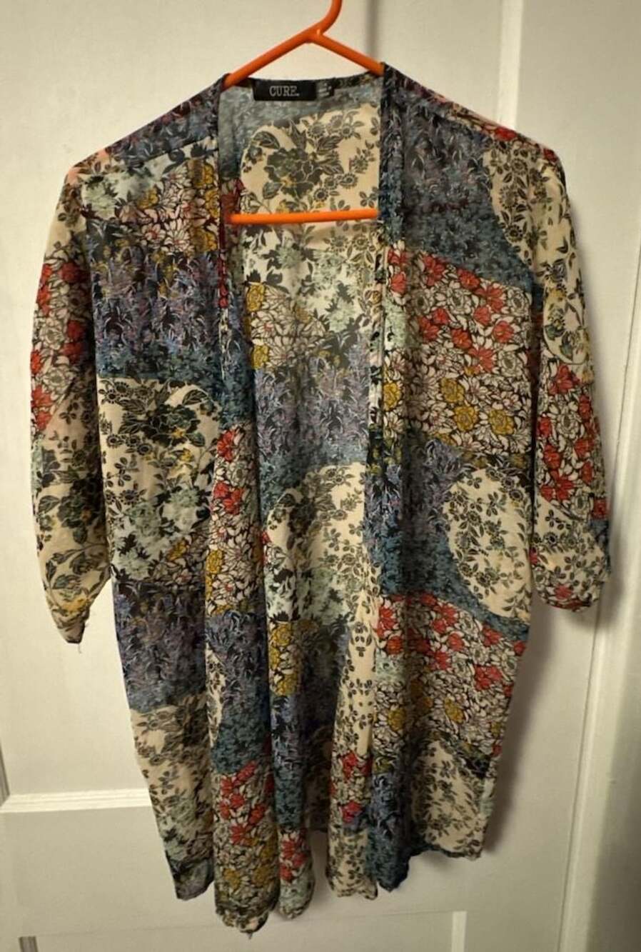 CURE. Floral Patchwork Lightweight Kimono Cardigan